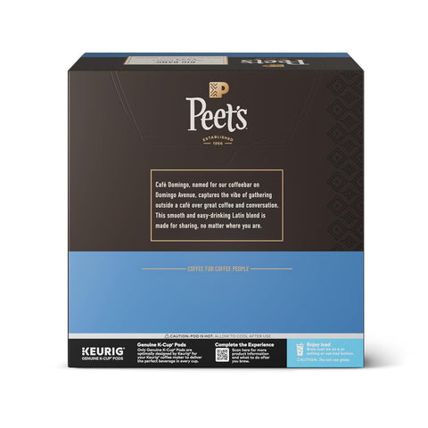 Peet's Coffee, Medium Roast Keurig K-Cup Pods, 100% Arabica Coffee - Café Domingo 54 Count (1 Box of 54 Pods)
