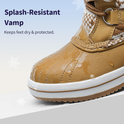 DREAM PAIRS Girls Winter Snow Boots Faux Fur
