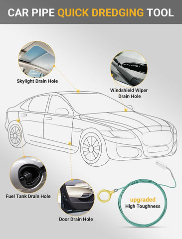 SARDVISA 120-Inch Sunroof Drain Cleaning Brush, Flexible Tube Cleaner