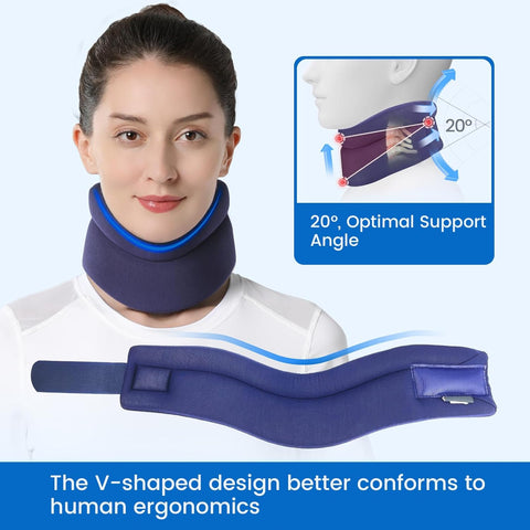 Velpeau Soft Neck Brace for Neck Pain and Support, Sleep Apnea, Blue S