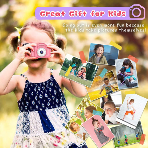 Seckton Upgraded Kids Selfie Camera, HD Digital Video Camera for Kids-Pink
