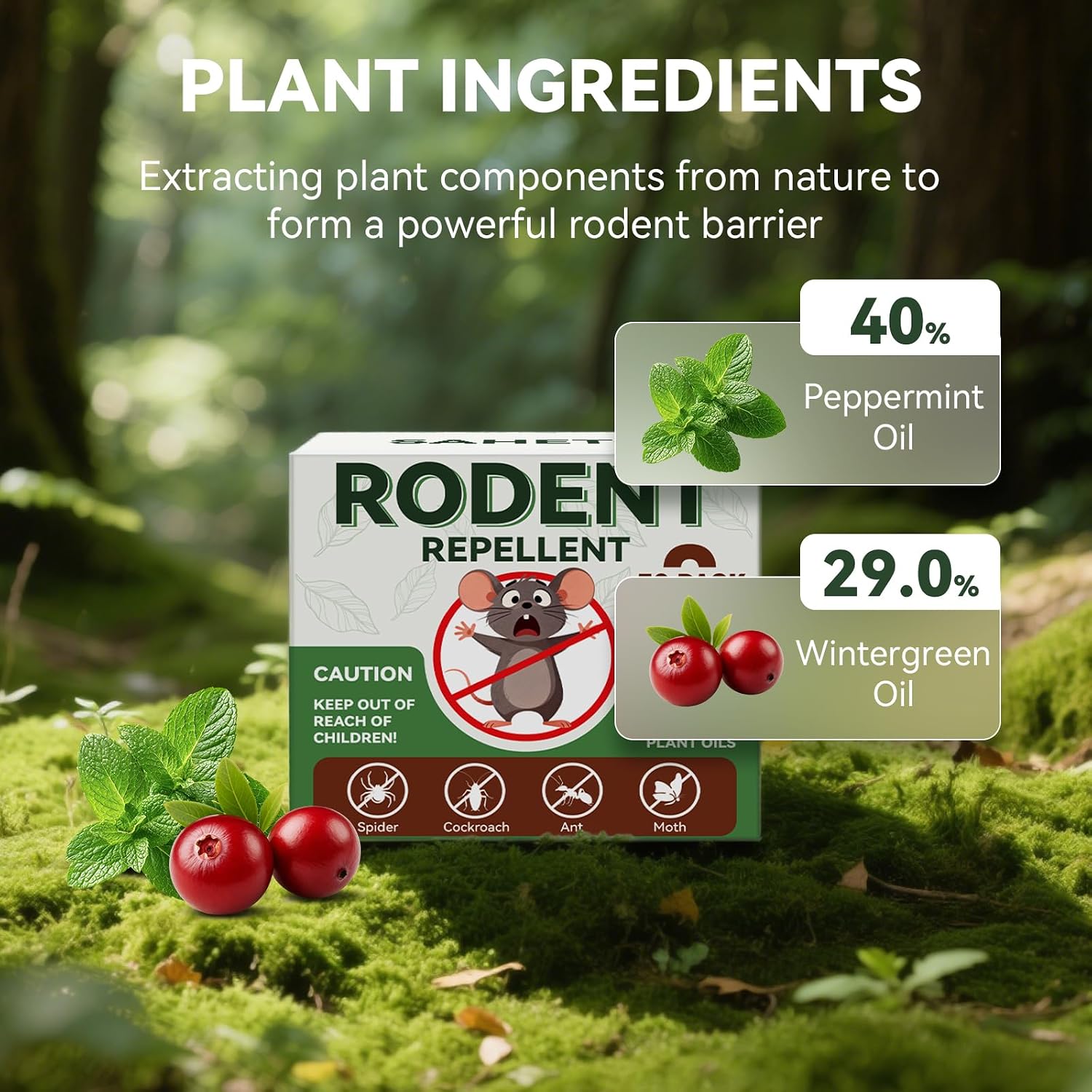 Rodent Repellent 36 Balls, Peppermint Oil Mouse Repellent Indoor & Outdoor Use, Natural Moth Balls for Rodent Mice Repellent for Home, Garage, Car, RV & Garden