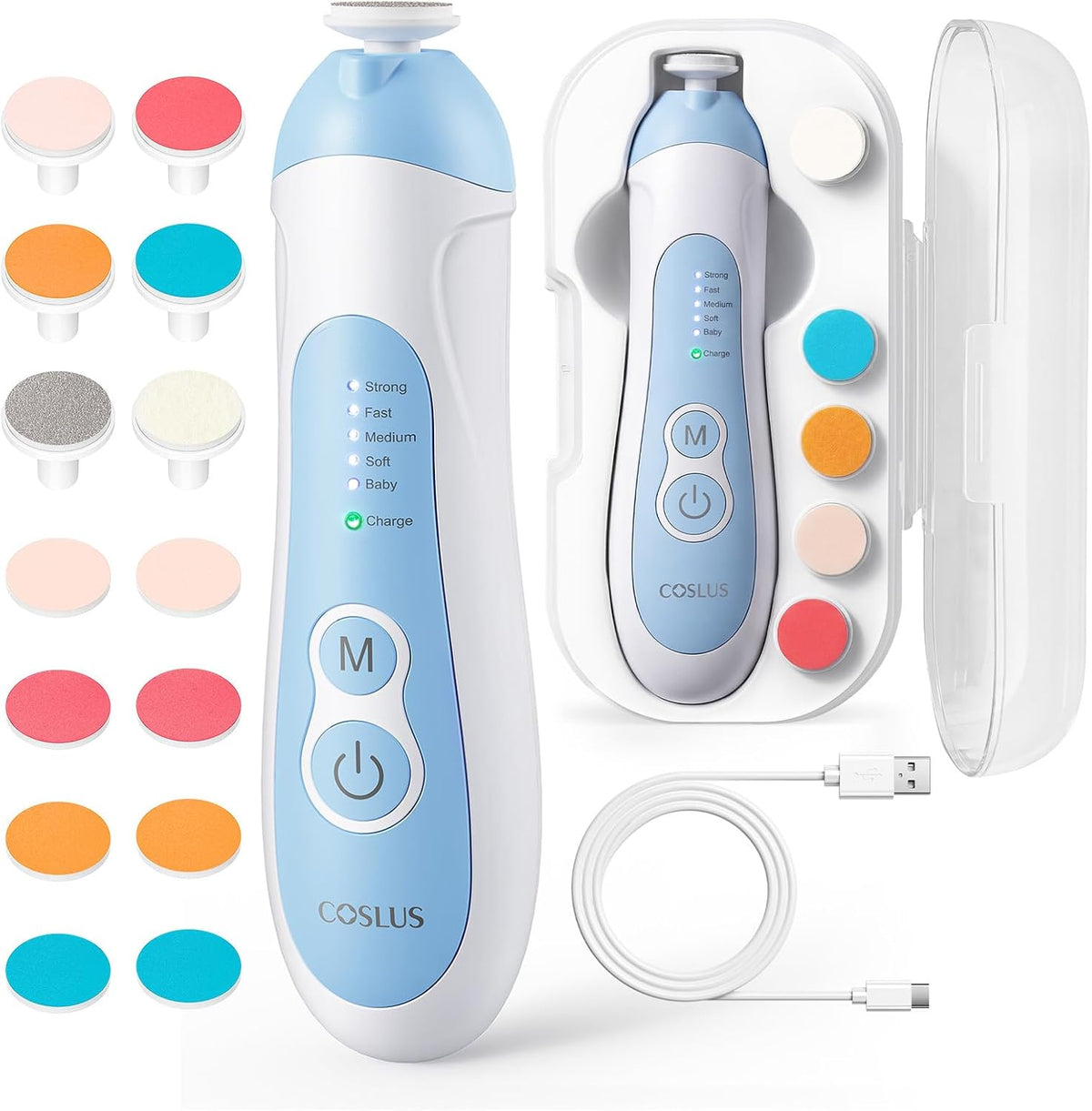 COSLUS C52 Baby Electric Nail File Trimmer, CPC Certified & Quiet, Blue