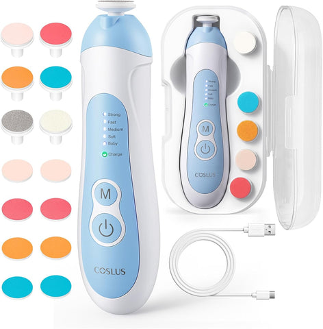 COSLUS C52 Baby Electric Nail File Trimmer, CPC Certified & Quiet, Blue