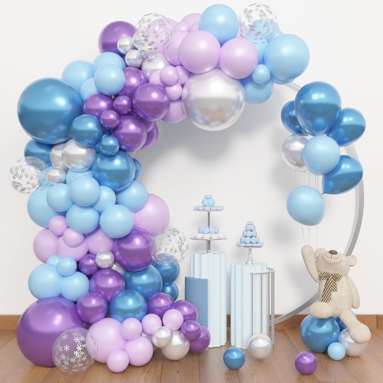 Amandir 153pcs Blue Purple Balloon Garland Arch Kit Different Sizes