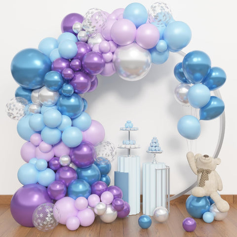 Amandir 153pcs Blue Purple Balloon Garland Arch Kit Different Sizes