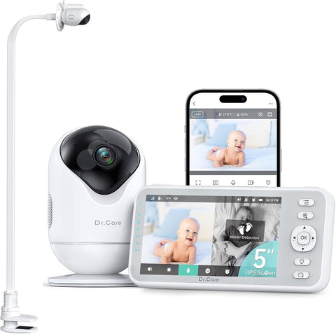 Dr.Care VistaView 5" 1080P Smart WiFi Baby Monitor with Camera ＆ Clip Mount