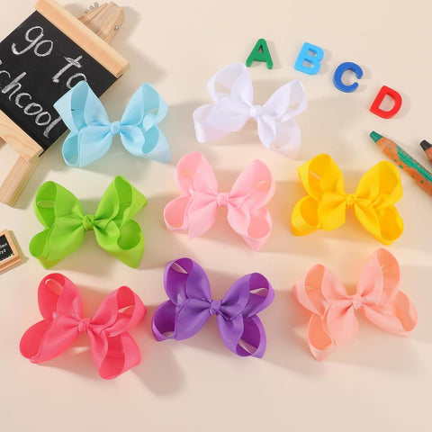 YHXX YLEN 40PCS 4.5 Inch Hair Bows for Girls, Grosgrain Ribbon Toddler Bows