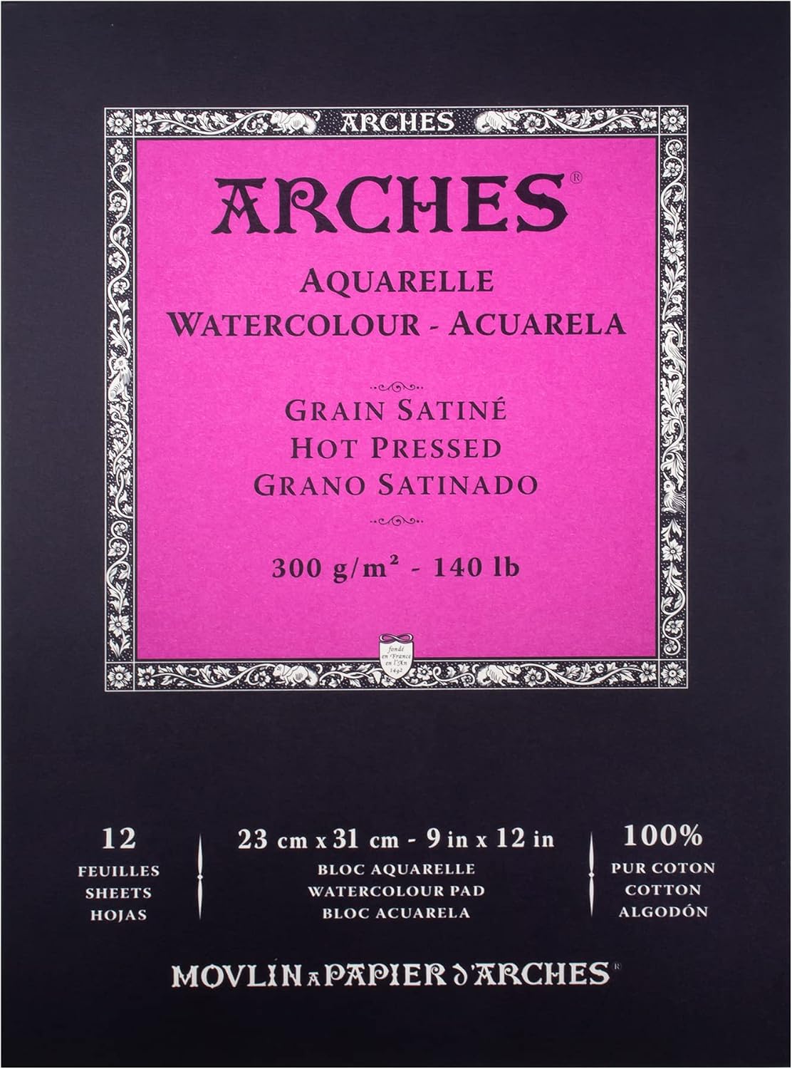 Arches Watercolor Pad 9x12 Inches 140lb/300gsm Hot Press, White