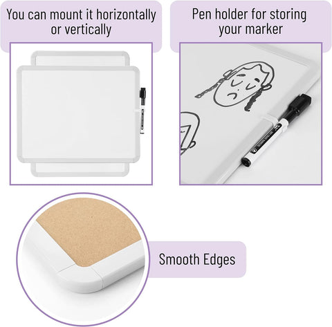 Mr. Pen- Dry Erase Board, 14” x 11”, White Frame