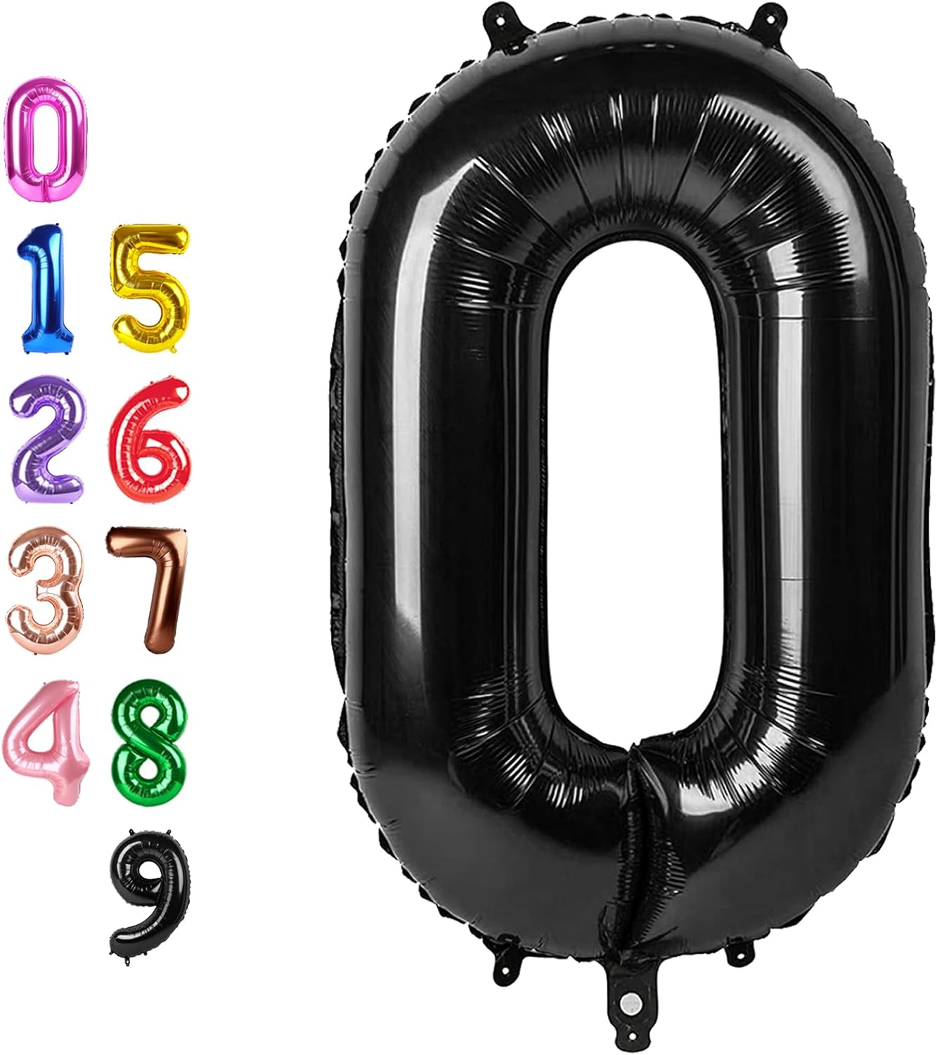 0 Balloon 40 inch Black Number Balloons for 10th Birthday Party Decorations
