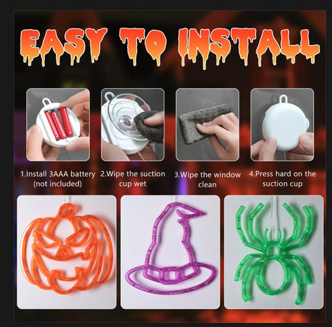 Joomer Battery Powered Halloween Window Lights Decorations 3 Pack