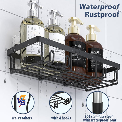 Liuoud 5 Pack Shower Caddy for Inside Shower, Black Bathroom Storage Decor