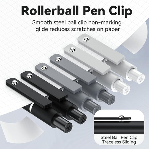 ACEES Gel Pens, 6 Pcs Retractable Quick Dry Black Ink Pen, 0.5mm Fine Point