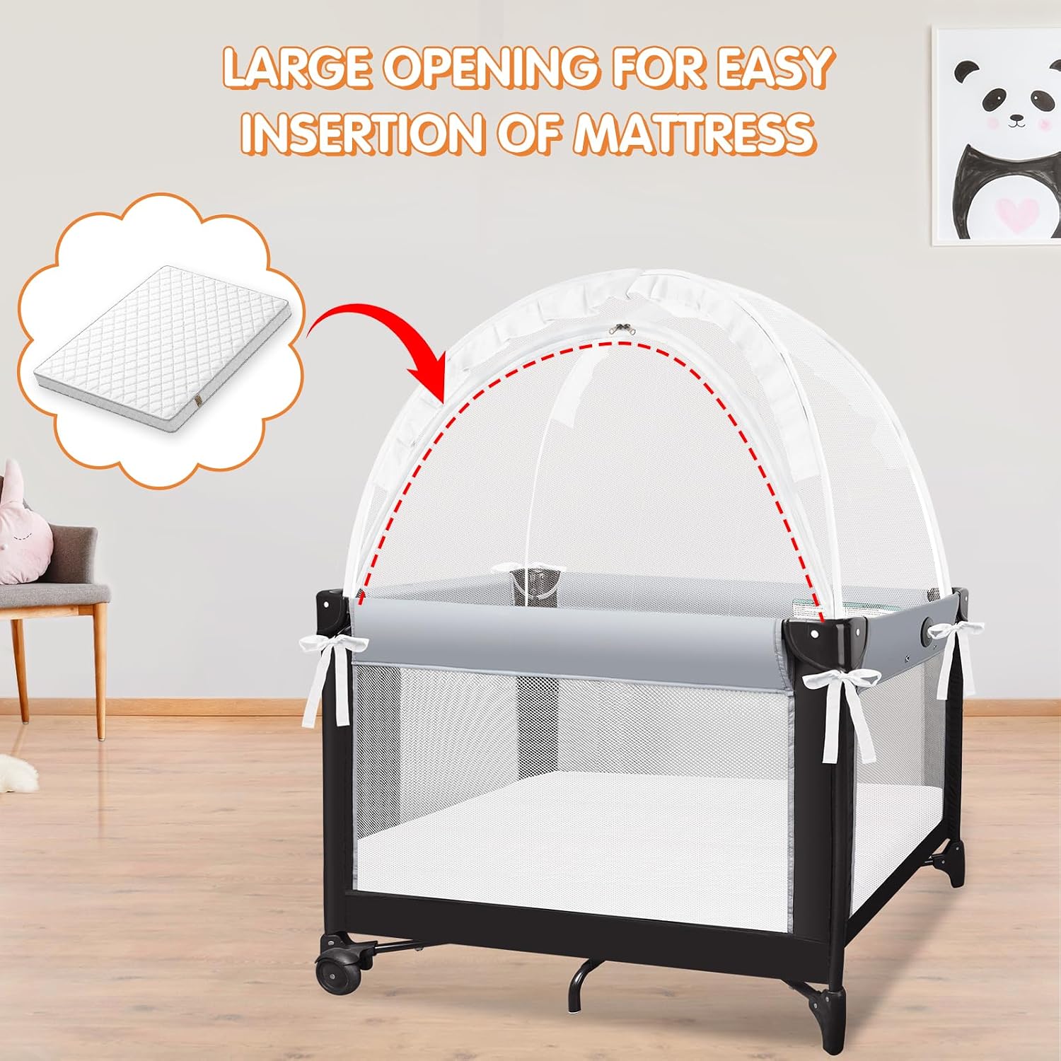 Pack N Play Tent - Mini Crib Tent to Keep Baby from Climbing Out