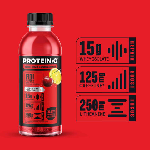 Protein2o 15g Whey Protein Infused Water Plus Energy, Cherry Lemonade, 16.9 oz Bottle (Pack of 12)