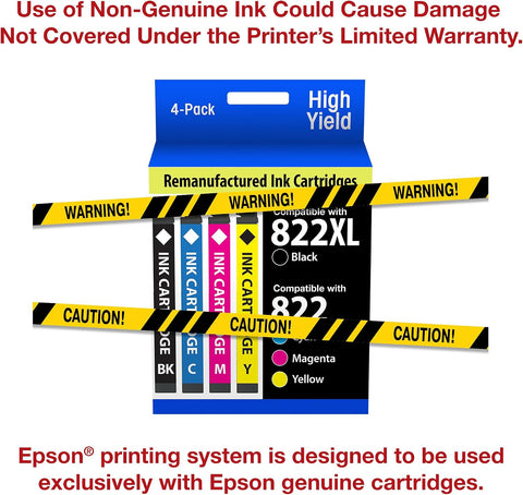 EPSON 822 DURABrite Ultra Ink High Capacity Black & Standard Color Cartridge Combo Pack (T822XL-BCS) Works with WorkForce Pro WF-3820,3823, 4820, 4830, 4833, 4834