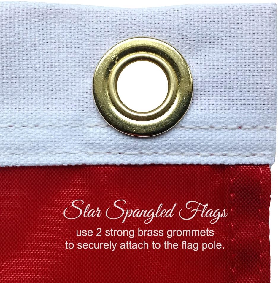 American Flag Made in USA 100% | 3x5 American Flags for Outside | US Flag 3x5 Heavy Duty Outdoor Nylon Featuring Embroidered Stars and Sewn Stripes plus Extra Quadruple Stitching on Fly End