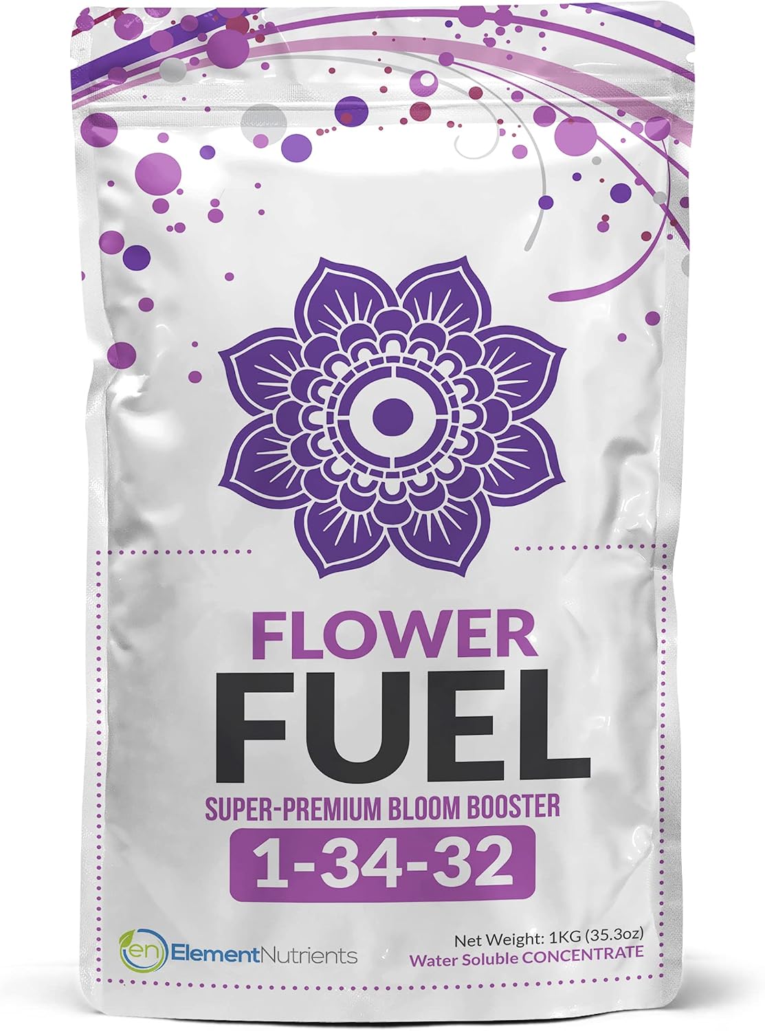Bloom Booster and Yield Enhancer for Plants - Big, Heavy, Healthy Harvests, for Use in Soil and Hydroponics - Concentrated Phosphorus and Potassium - Flower Fuel 1-34-32, 20,000g