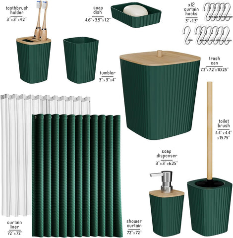 Clara Clark Bathroom Set, Shower Curtain Set, Bathroom Accessory Set