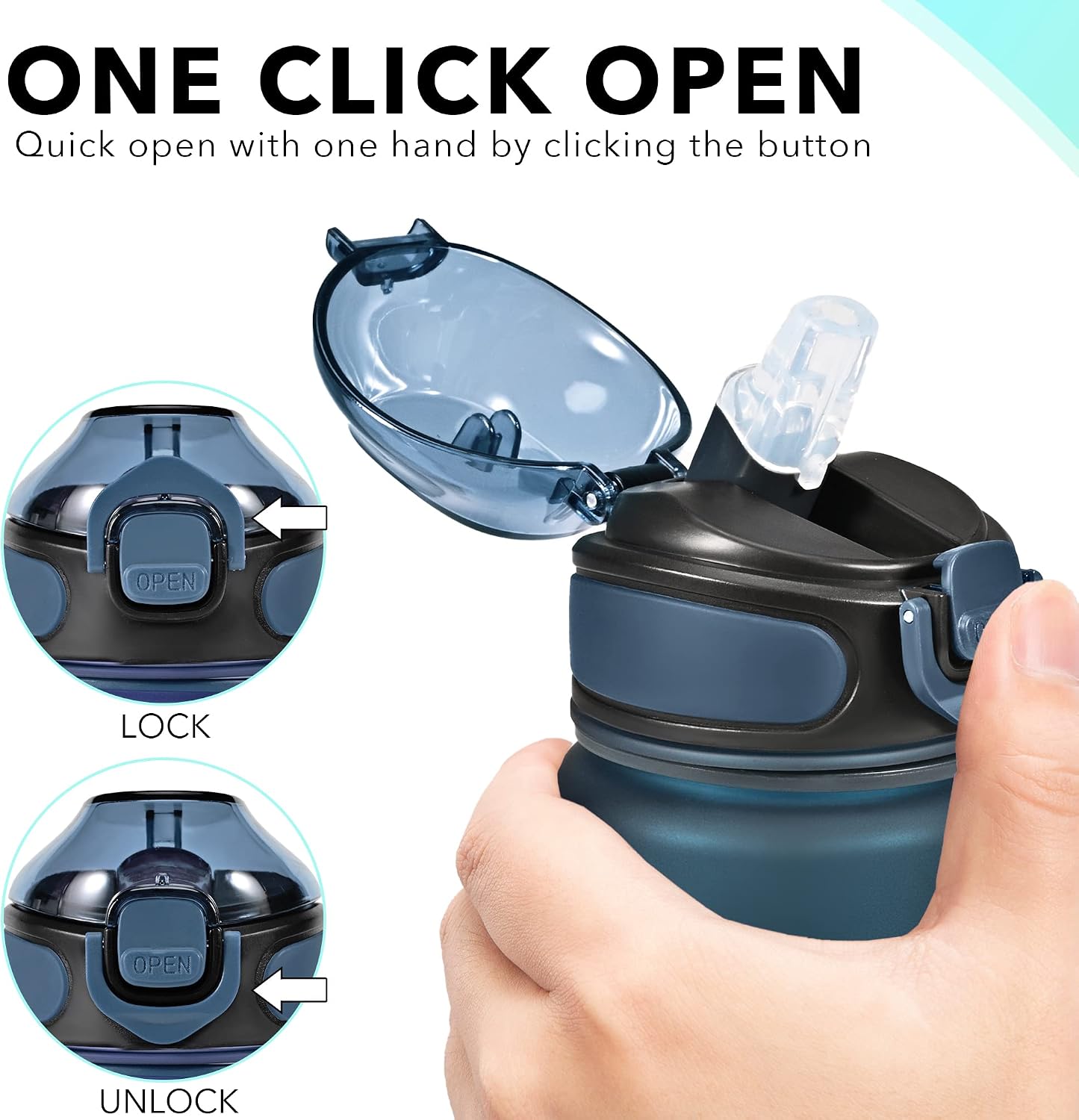 Enerbone 32 oz Drinking Water Bottle with Times to Drink and Straw, Motivational with Carrying Strap, Leakproof BPA & Toxic Free, Ensure You Drink Enough Water for Fitness Gym Outdoor