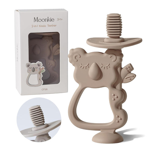 Moonkie Koala Baby Teether & 360° Silicone Toothbrush, Teething Toy, 3M+