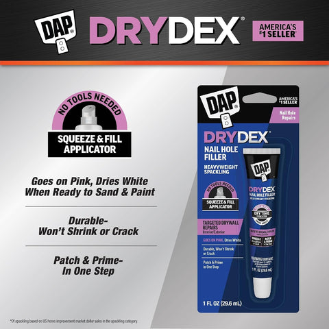 DAP DryDex Dry Time Indicator Spackling, Pink/White, 1 oz (7079800944)