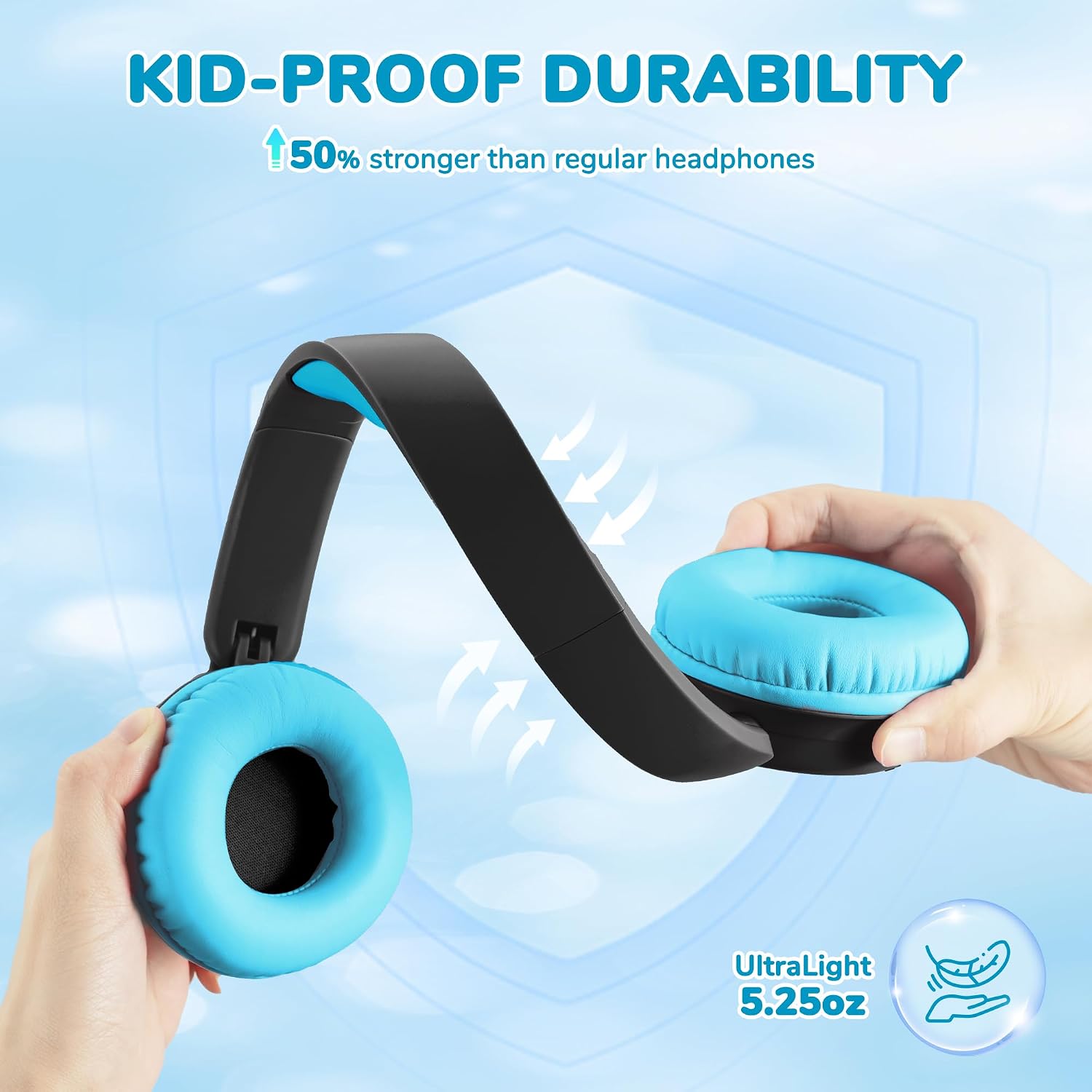 iClever BTH22 Kids Bluetooth Headphones for Toddler Travel, 60H Play Time