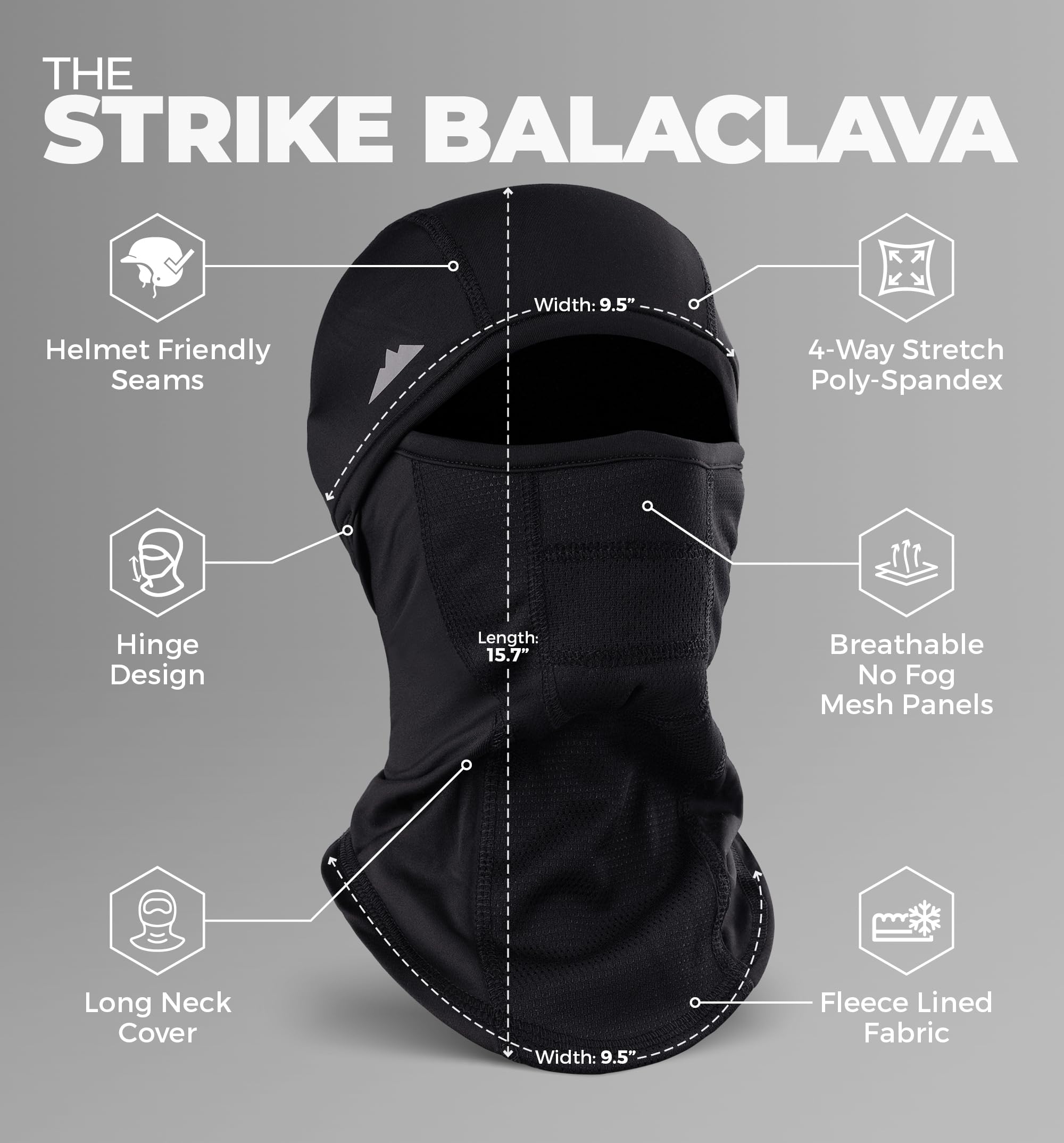 Tough Headwear Balaclava Ski Mask for Men and Women - Winter Shiesty Mask Cover - Cold Weather Full Face Masks - Snow Gear for Skiing, Snowboarding, Running & Motorcycle
