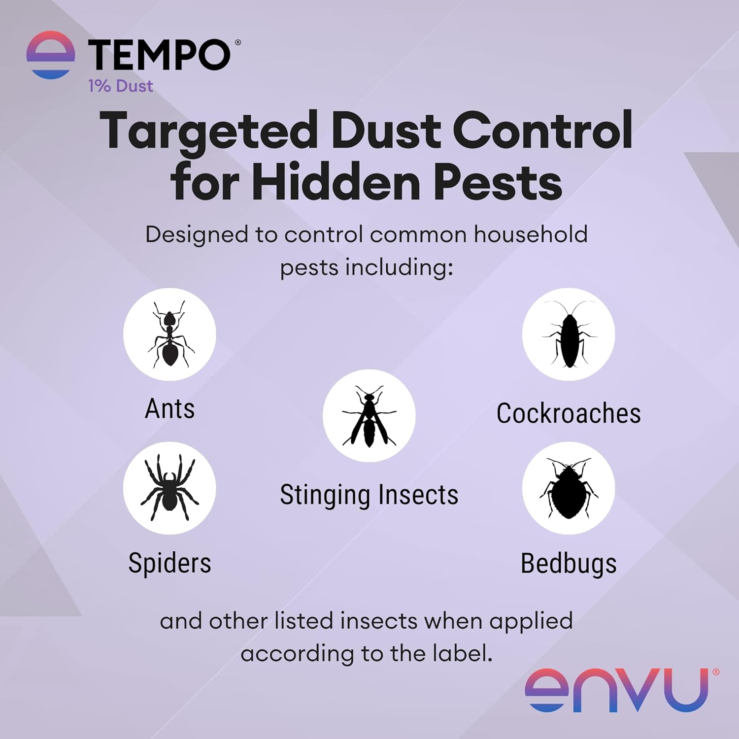 Tempo 1% Dust Insecticide 1.25 lbs | Ready-to-Use Cyfluthrin Bug Dust for Ants, Spiders, Roaches, Bed Bugs, and Stinging Insects | Crack and Crevice Pest Control