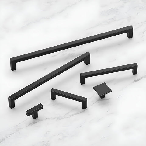 Hickory Hardware Solid Core Kitchen Cabinet Pulls, Luxury Cabinet Handles, Hardware for Doors & Dresser Drawers, 5-1/16 Inch (128mm) Hole Center, Matte Black, Skylight Collection (Pack of 1)