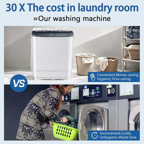 DOGHLY 1.8 Cu.Ft Portable Clothes Dryer and 32lbs Washing Machine Set