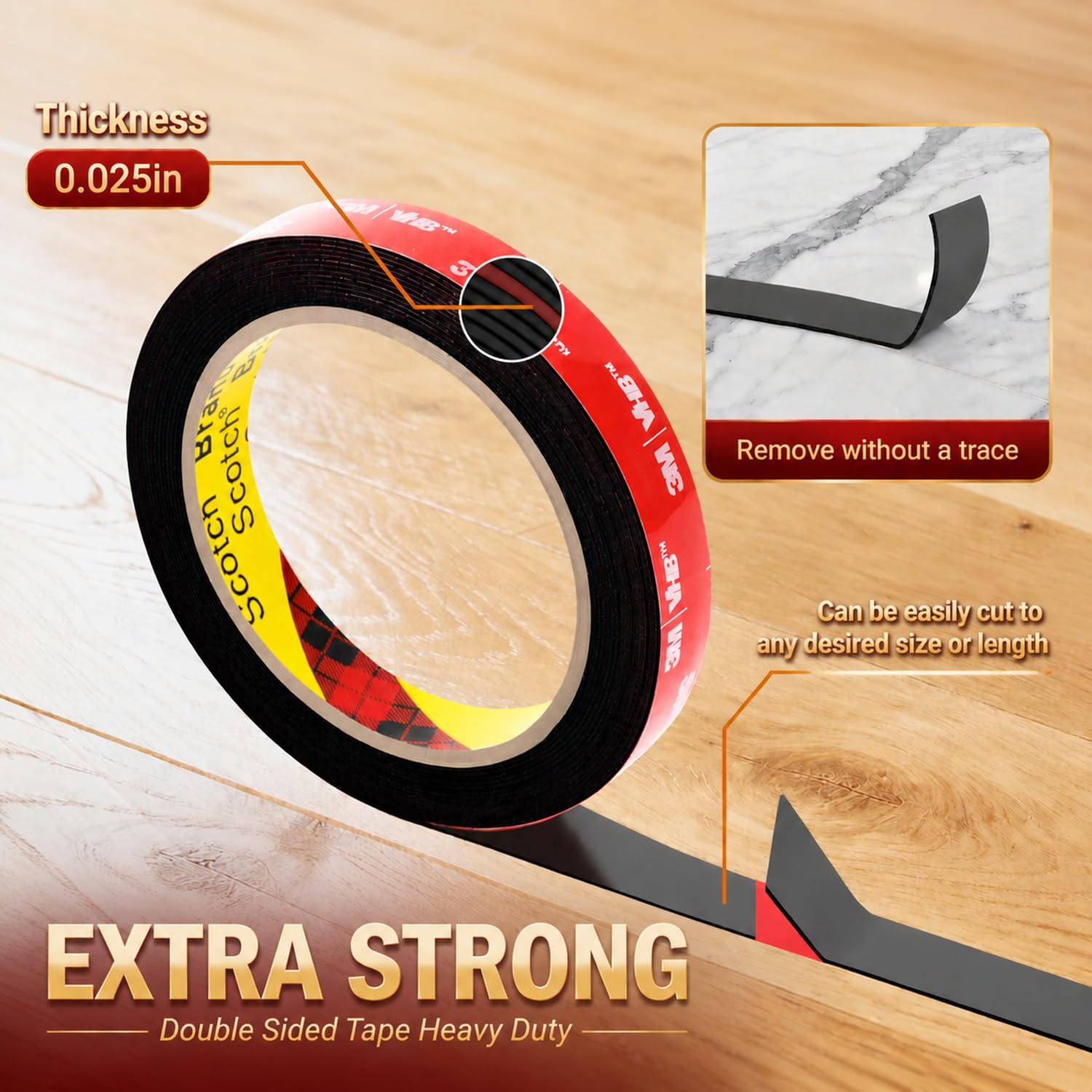 Ohayooz Extra Strong Double Sided Tape Heavy Duty 10FT