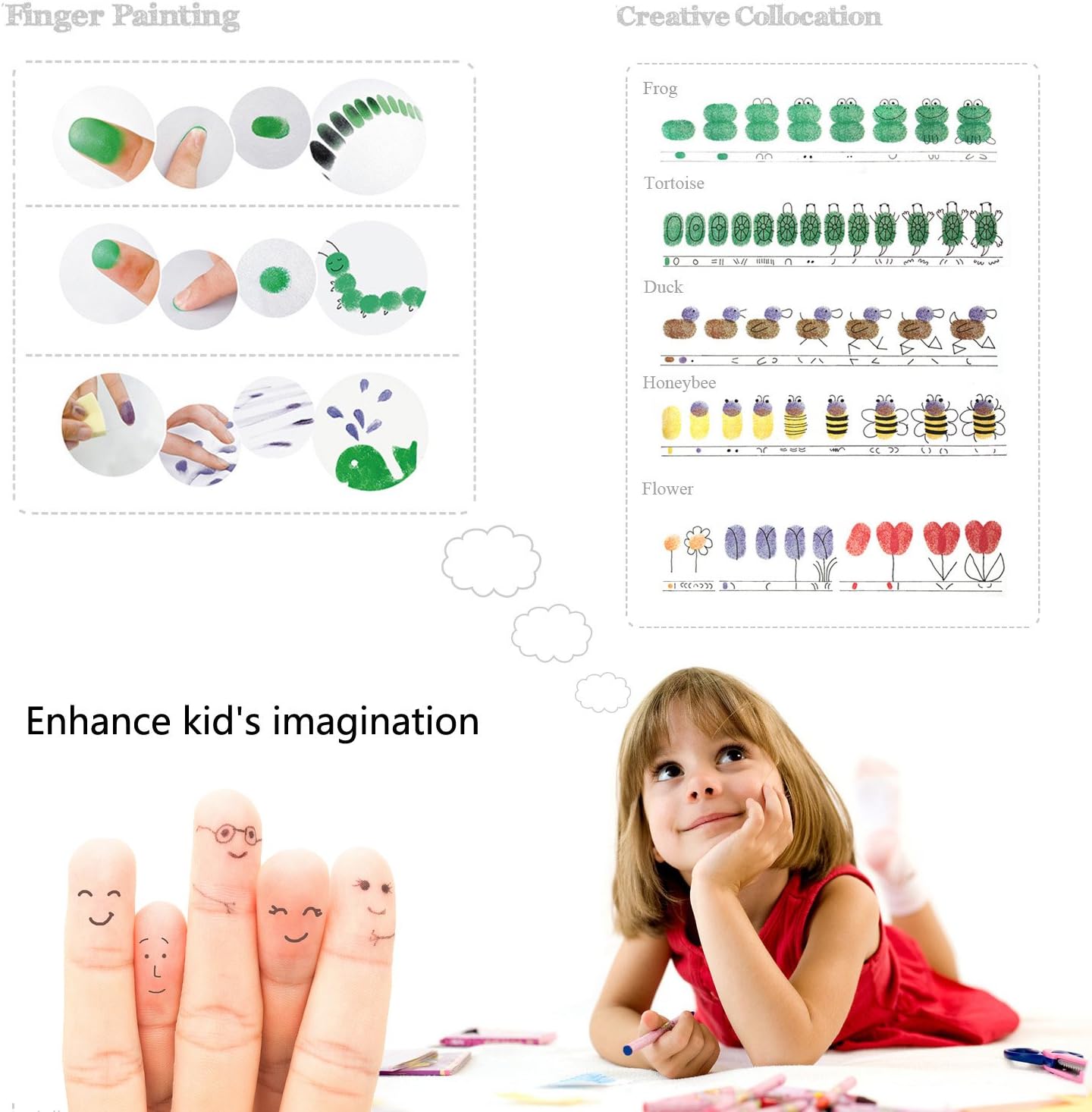 Lsushine Craft Ink Pads, 20 Colors Rainbow Finger Ink Pads for DIY Stamping