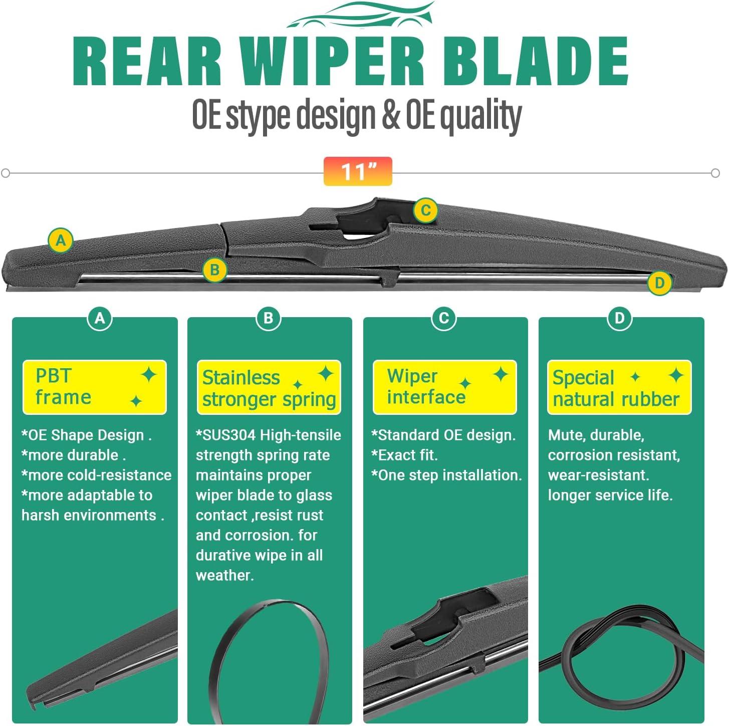 WINDSMILE Windshield Wiper Blades Replacement for Chevrolet Trax 2024-2026