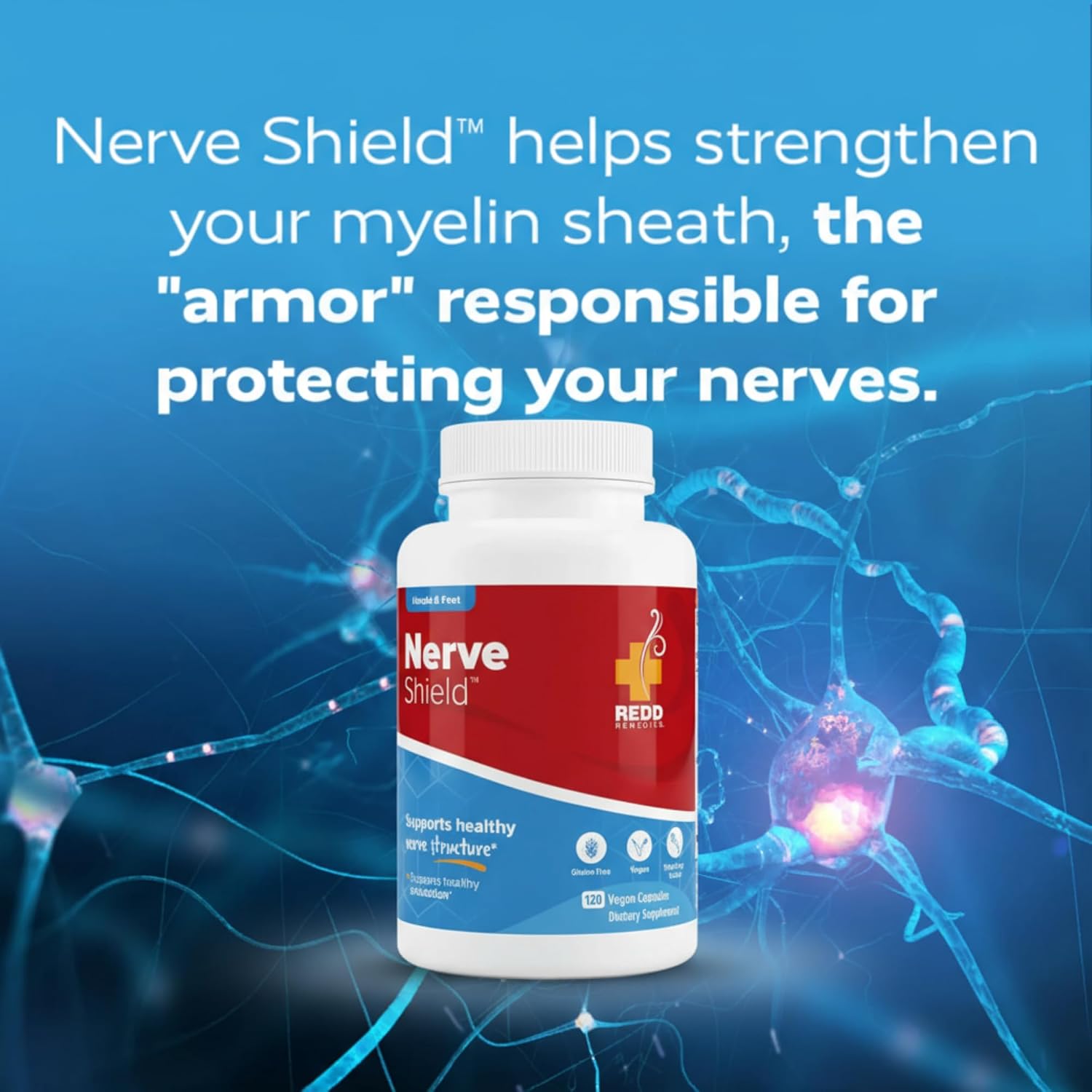 Redd Remedies Nerve Shield | Supports Healthy Nerve Structure | 60 Servings