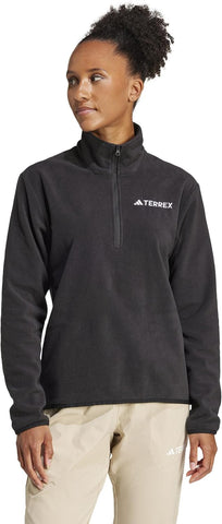 adidas Womens Multi Essentials Zip Fleece Jacket Hiking Athletic Outerwear Casual - Black