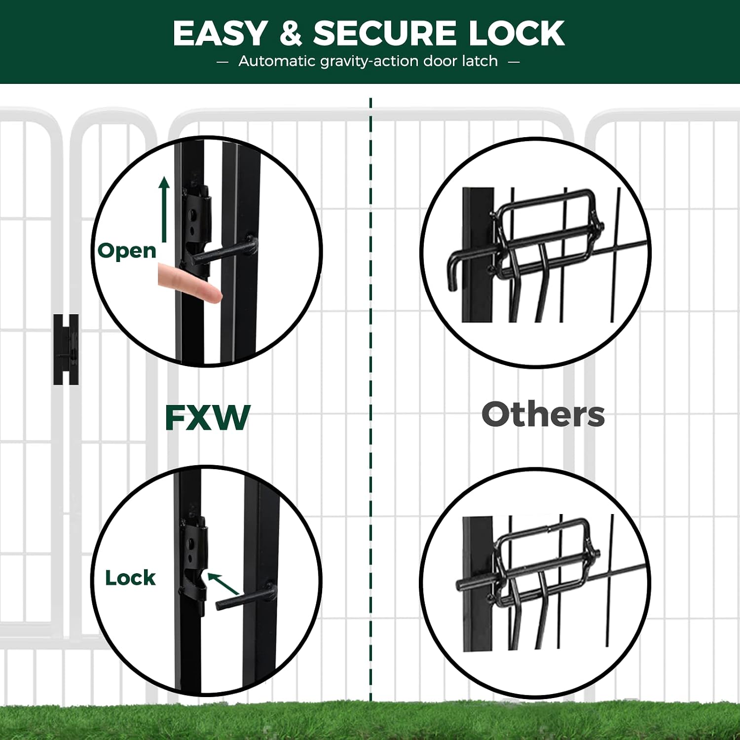 FXW Rollick Dog Playpen, Indoor, Yard & RV Camping, 32" H, 24 Panels