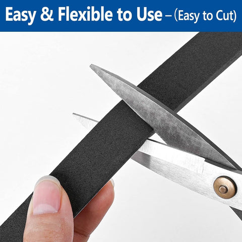Self Adhesive Foam Tape Weatherstrip 1/2In x 1/4In x 52Ft High Density Foam Insulation Strips Foam Seal Weather Stripping with Strong Adhesive for Door and Window Sound Isolation Soundproofing