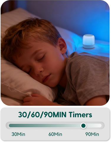 Babelio Pocket Glow White Noise Machine for Travel, 9-Color Light