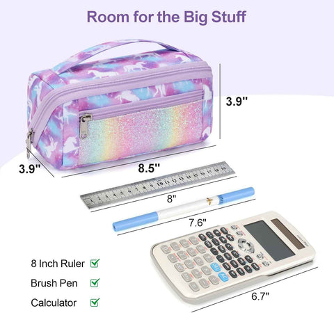 Large Pencil Case for Girls - Aesthetic Pencil Pouch for School