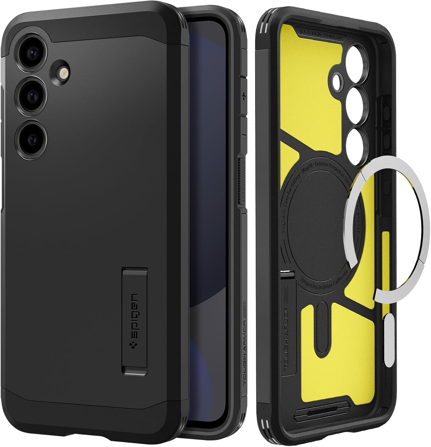 Spigen for Galaxy S24 FE Case, Tough Armor MagFit [Kickstand] [Compatible with MagSafe] [Military-Grade Protection] - Black