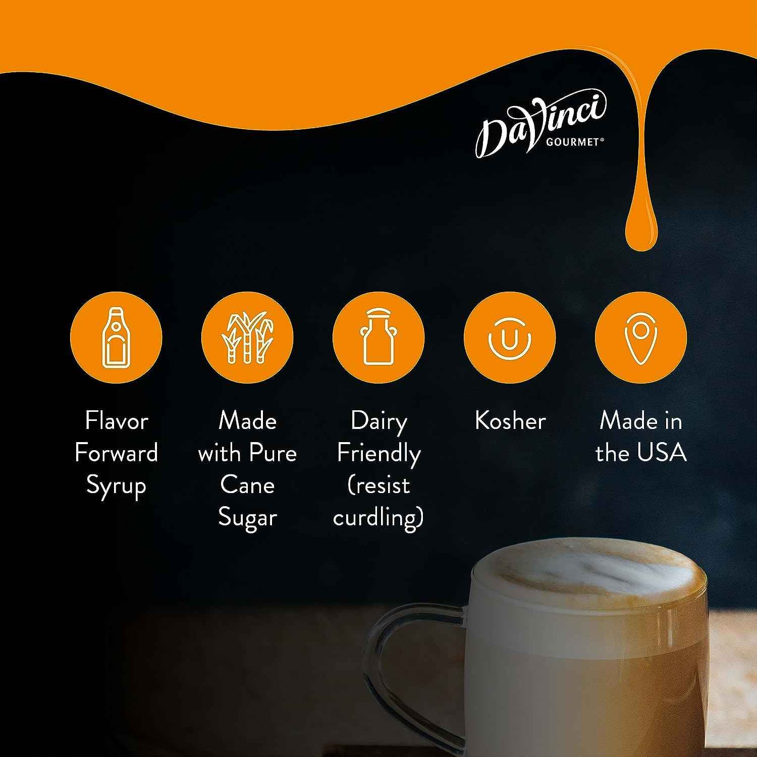 DaVinci Gourmet Classic Caramel Syrup, Kosher, 25.4 Fluid Ounces (Pack of 4)