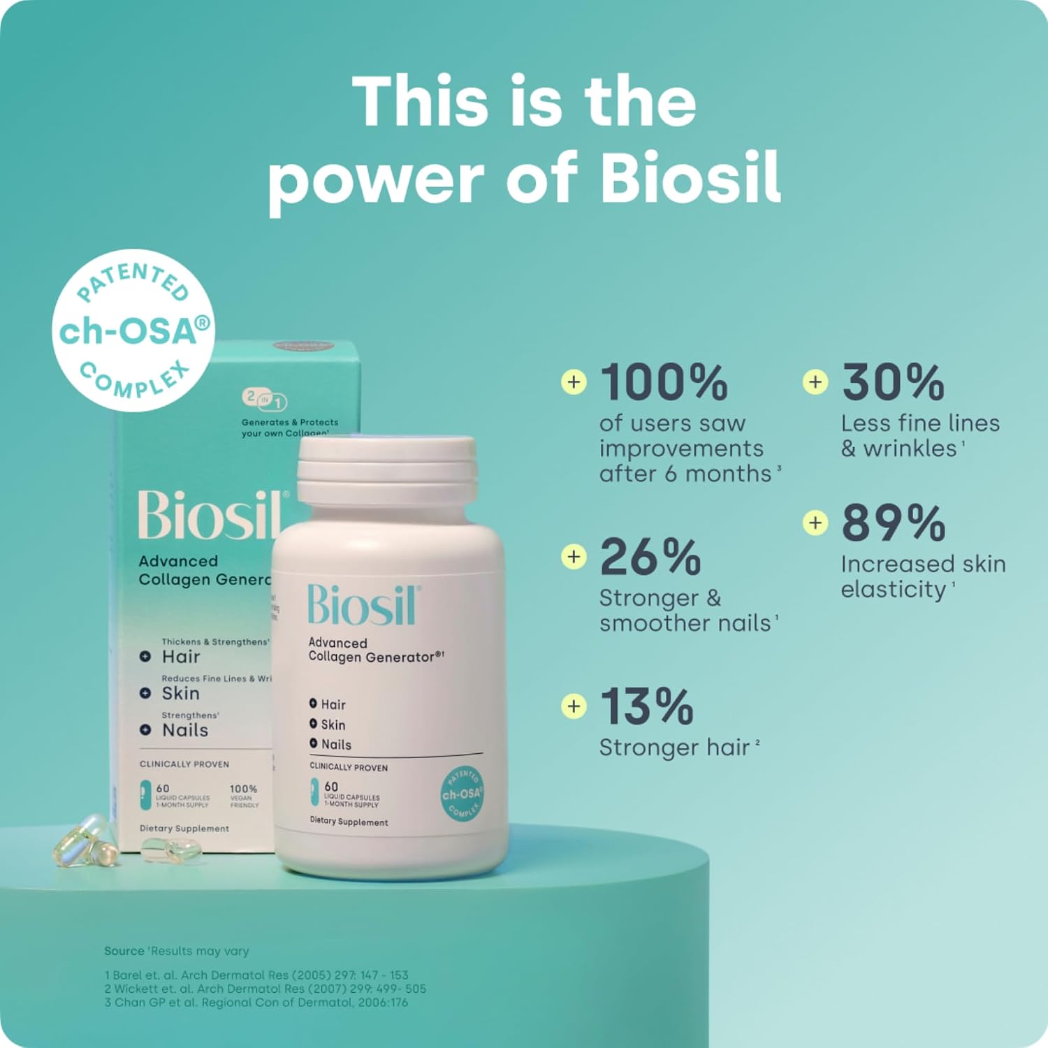 Biosil Collagen Booster Supplement - 180 Liquid Capsules