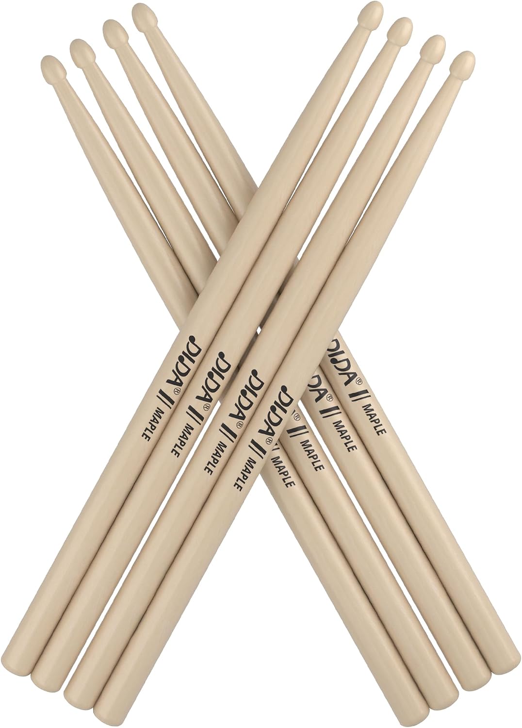 Drumsticks for Kids, 12 inch Maple Wood Drum sticks, Musical Instrument Percussion Accessories, Drumsticks for Student, Beginners (Maple, 4 Pairs)