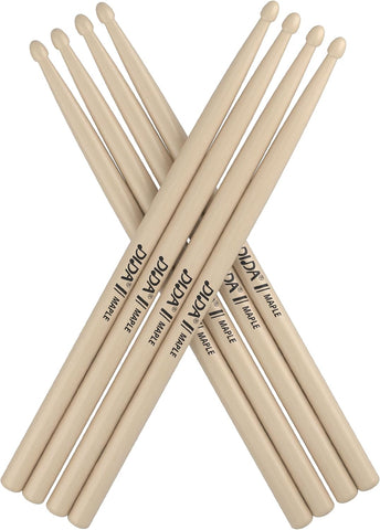 Drumsticks for Kids, 12 inch Maple Wood Drum sticks, Musical Instrument Percussion Accessories, Drumsticks for Student, Beginners (Maple, 4 Pairs)