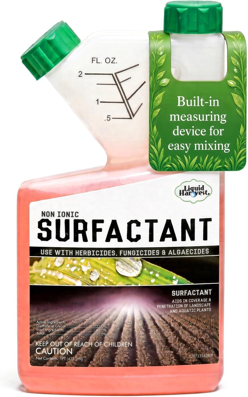 Liquid Harvest Concentrated Surfactant for Herbicides Non-Ionic 16oz, Increase Product Coverage, Increase Product Penetration, Increase Product Effectiveness