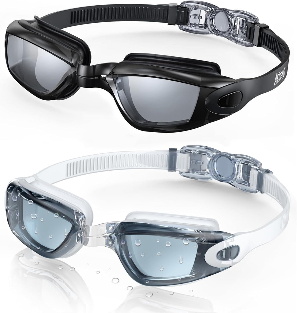 Aegend Swim Goggles 2 Pack for Adult Men Women No Leak with Storage Case