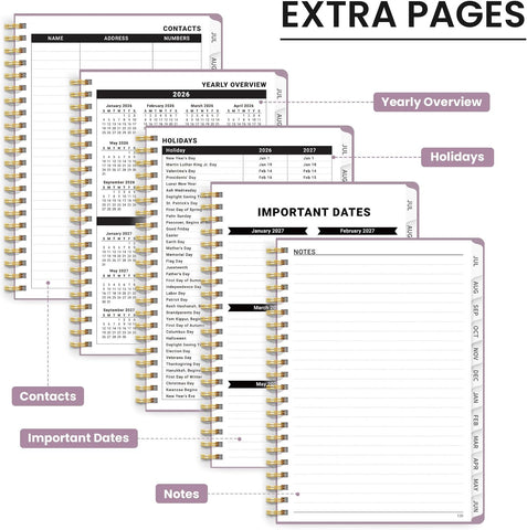 Taja Planner 2026-2027, Jul 2026-Jun 2027 Monthly & Weekly Calendar Book