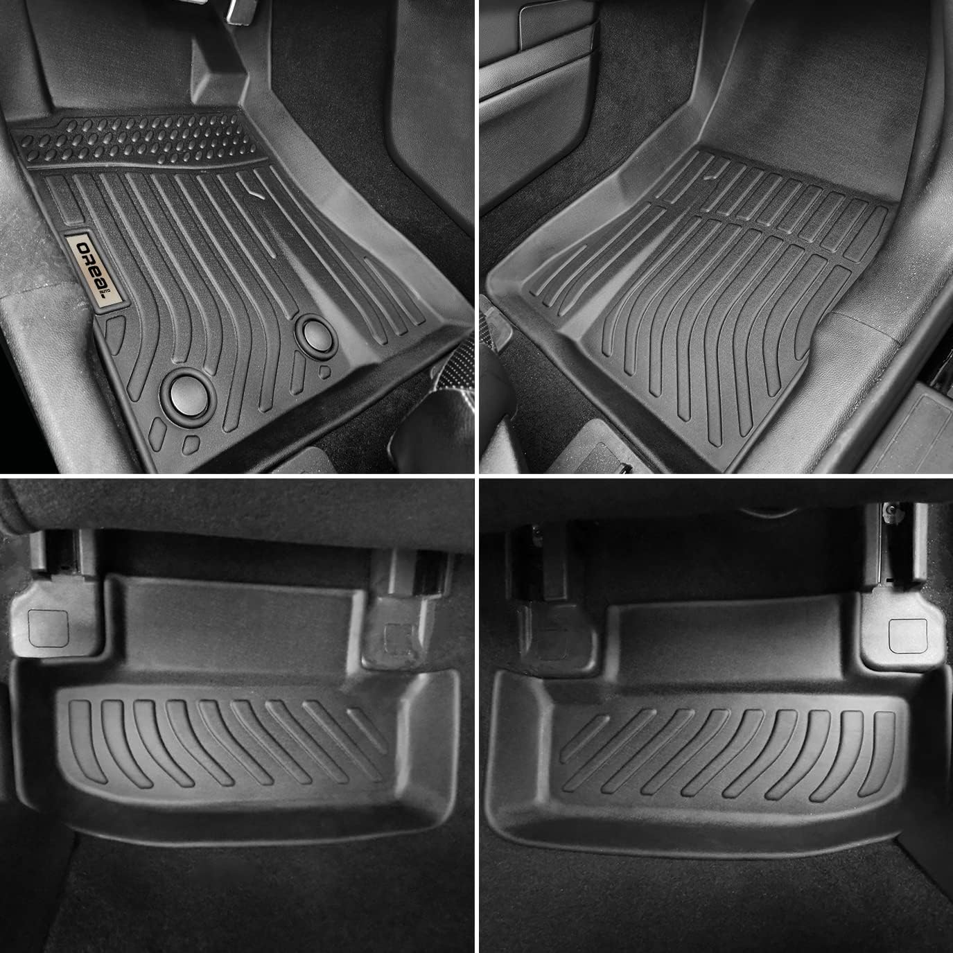 orealtrend Black Floor Mats Liners Replacement for Mustang 2015-2025 Heavy Duty All Weather Guard Front Rear Auto Carpet-Custom Fit-Tough/Durable/Odorless Accessories for Men Dad